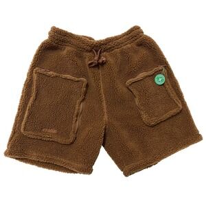 Adidas Ivy Park Teddy Fleece Cargo Shorts Brown Size S